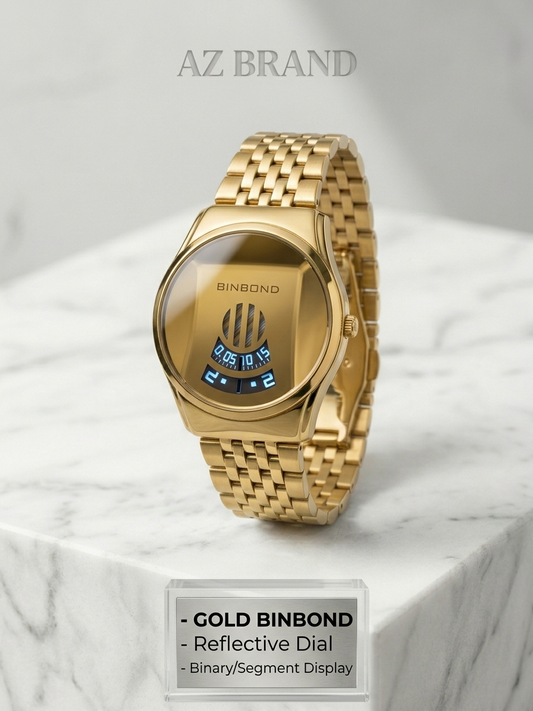 Binbond Luxury Gold Futuristic Watch